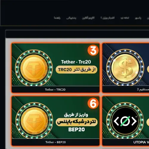 آموزش واریز تتر به Bet404 و انتخاب شبکه